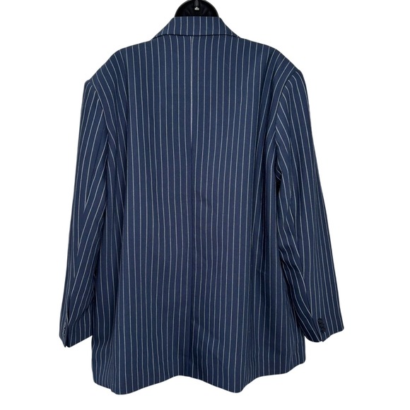 Abercrombie & Fitch Boyfriend Blazer Sz XL Navy Blue Pinstripe Office Business‎ - Picture 3 of 8